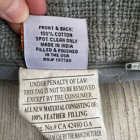 Devi Designs rectangular thrown pillow with removable pillow case blue 24”x13” - Picture 6 of 9